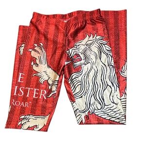 Game of Thrones House of Lannister Leggings | Lion Graphic Red White Athleisure